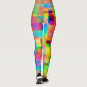 Abstraktes Farbgitter Leggings (Rückseite)