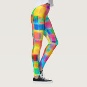 Abstraktes Farbgitter Leggings (Rechts)