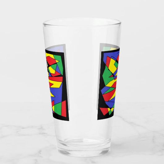 Abstraktes Farbglas Glas (Links)