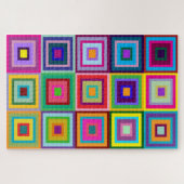 Abstraktes Farbige Patchworkmuster-Puzzle Puzzle (Horizontal)