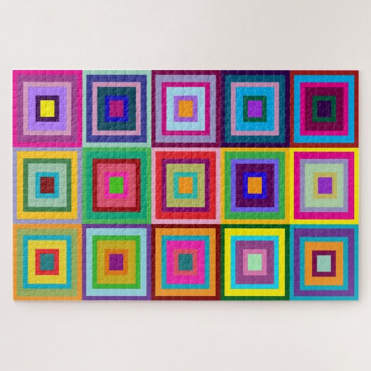 Abstraktes Farbige Patchworkmuster-Puzzle Puzzle (Horizontal)
