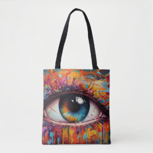 Abstraktes farbiges Auge Tasche