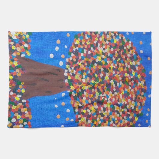 Abstraktes Farbiges Baumhandtuch Geschirrtuch (Horizontal)