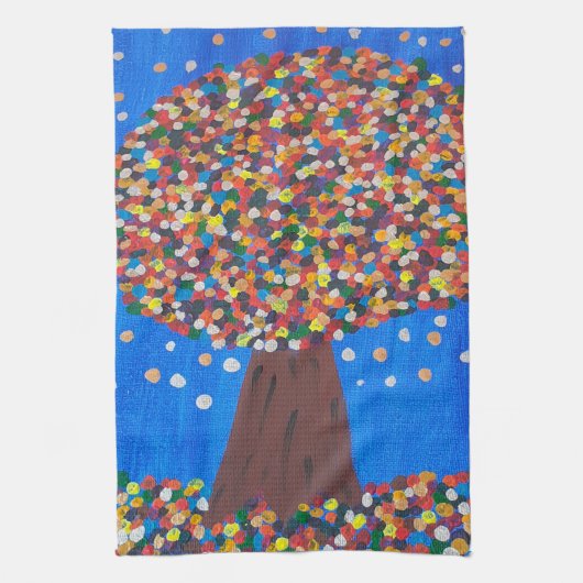 Abstraktes Farbiges Baumhandtuch Geschirrtuch (Vertikal)