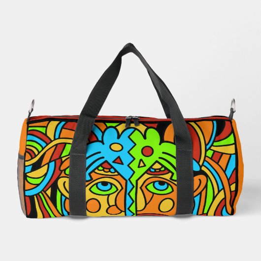 Abstraktes farbiges Design Duffle Bag (Rückseite)