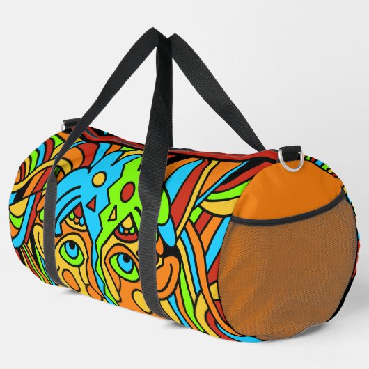Abstraktes farbiges Design - groß Duffle Bag (Rechte Ecke)