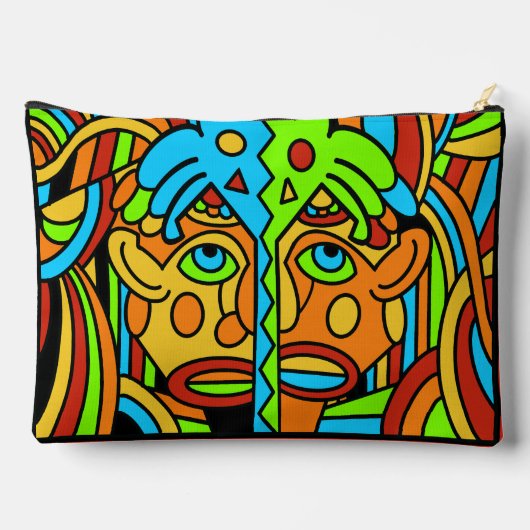 Abstraktes farbiges Design Zubehörtasche (Rückseite)