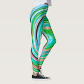 Abstraktes farbiges Fraktal Muster 3 Leggings (Rechts)