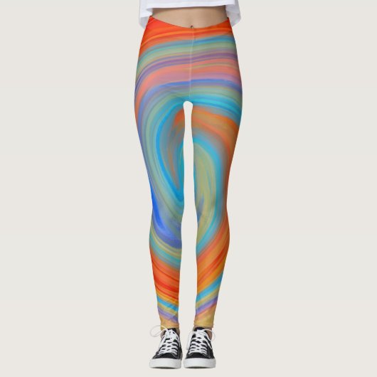 Abstraktes farbiges Fraktal Muster #6 Leggings (Vorderseite)