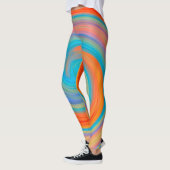 Abstraktes farbiges Fraktal Muster #6 Leggings (Links)