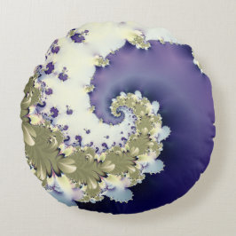 Abstraktes farbiges Fraktal Rundes Kissen