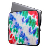 Abstraktes farbiges gefärbte Krawatte-Muster auf e Laptopschutzhülle (Vorderseite Links)