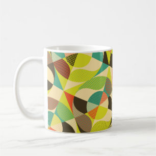 Abstraktes, farbiges geometrisches Design. Kaffeetasse