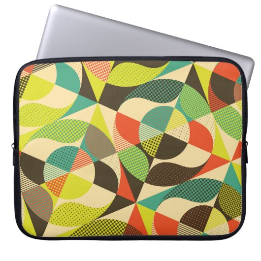 Abstraktes, farbiges geometrisches Design. Laptopschutzhülle (Vorderseite)