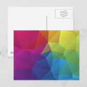 abstraktes farbiges geometrisches Polygondesign Postkarte (Vorne/Hinten)