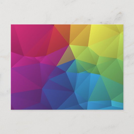abstraktes farbiges geometrisches Polygondesign Postkarte (Vorderseite)