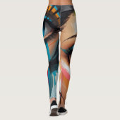 Abstraktes farbiges gestrichenes Gesicht Leggings (Rückseite)