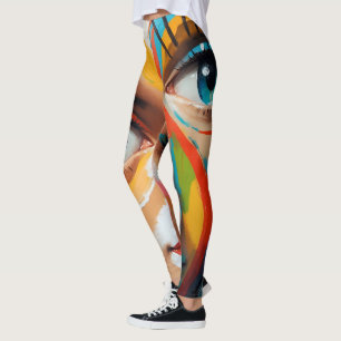 Abstraktes farbiges gestrichenes Gesicht Leggings