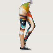 Abstraktes farbiges gestrichenes Gesicht Leggings (Rechts)