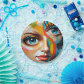 Abstraktes farbiges gestrichenes Gesicht Pappteller (Party)