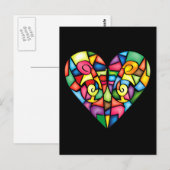 Abstraktes farbiges Herz Postkarte (Vorne/Hinten)