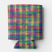 Abstraktes, farbiges, Kariertes Muster Dosenkühler (Rückseite)