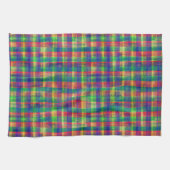 Abstraktes, farbiges, Kariertes Muster Geschirrtuch (Horizontal)