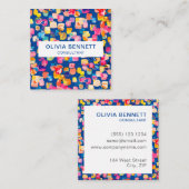 Abstraktes farbiges Licht Quadratische Visitenkarte (Vorne/Hinten)