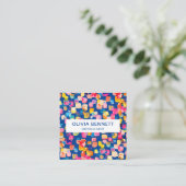 Abstraktes farbiges Licht Quadratische Visitenkarte (Stehend Vorderseite)