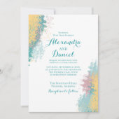 Abstraktes farbiges Muster. Einladung zur Hochzeit (Vorderseite)