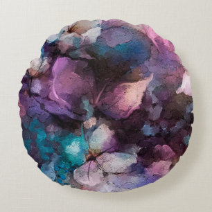 Abstraktes farbiges Öl, Acrylmalerei  Rundes Kissen