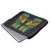 Abstraktes, farbiges Paar von Eulen Laptopschutzhülle (Vorne Knopf)