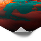 Abstraktes, farbiges Rauchteilmuster. Poster (Ecke)