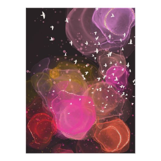 Abstraktes, farbiges Vogelmuster-Poster Poster (Vorderseite)