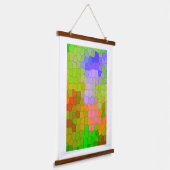 Abstraktes farbiges Wanddesign Wandteppich Mit Holzrahmen (Gewinkelt)