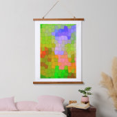 Abstraktes farbiges Wanddesign Wandteppich Mit Holzrahmen (Schlafzimmer)