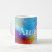 Abstraktes farbiges Wasserfarbmuster Kaffeetasse (Vorderseite Links)