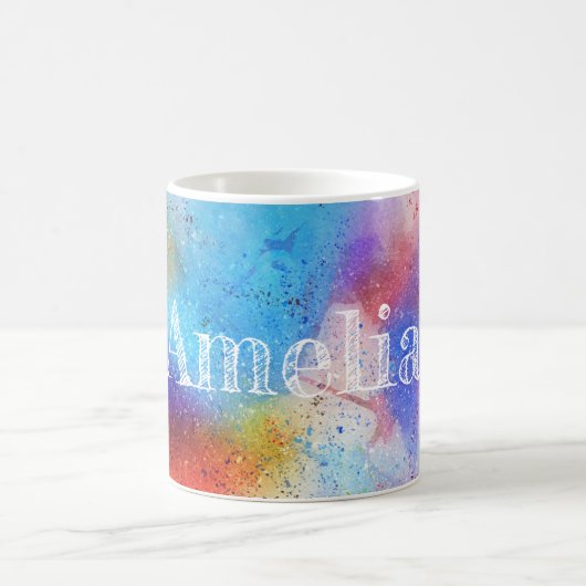 Abstraktes farbiges Wasserfarbmuster Kaffeetasse (Mittel)