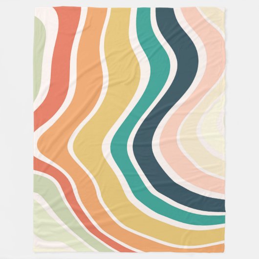 Abstraktes, farbiges Wavy-Muster Fleecedecke (Vorderseite)