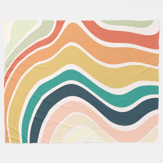 Abstraktes, farbiges Wavy-Muster Fleecedecke (Vorderseite (Horizontal))