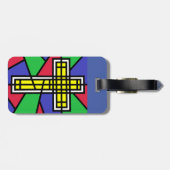 Abstraktes Farbkreuz Gepäckanhänger (Rückseite horizontal)