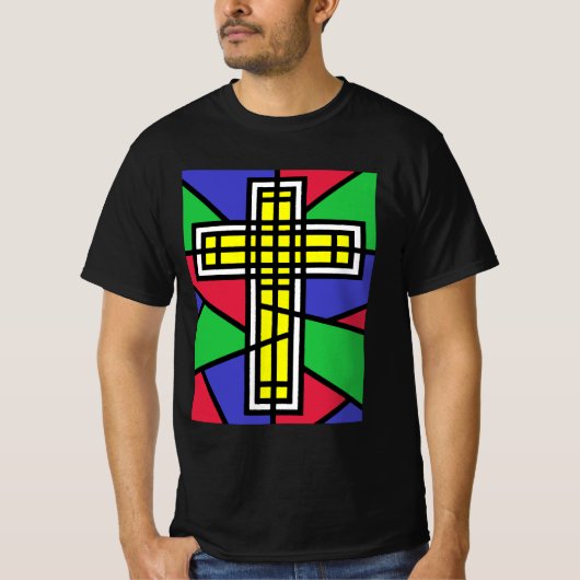 Abstraktes Farbkreuz T-Shirt (Vorderseite)