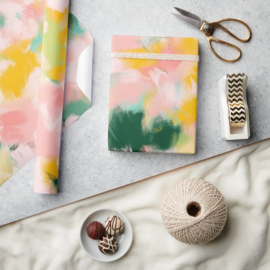 Abstraktes, farblich leuchtendes Muster Geschenkpapier (Kunsthandwerk)