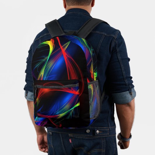 Abstraktes Farblichtmuster Bedruckter Rucksack (Insitu (Modell))