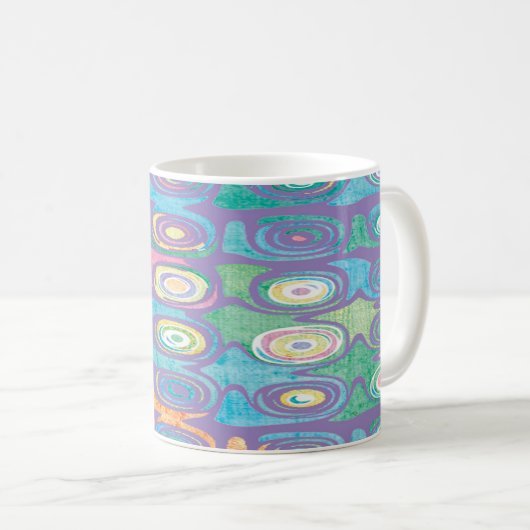 Abstraktes Farbmuster 1 Kaffeetasse (VorderseiteRechts)