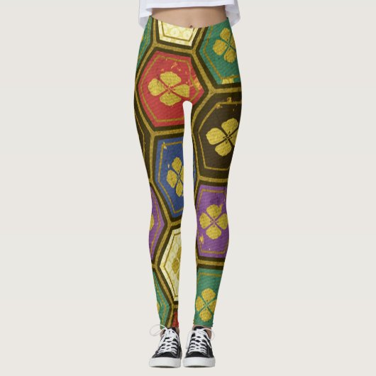 Abstraktes Farbmuster 1 Leggings (Vorderseite)