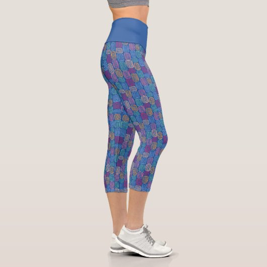 Abstraktes Farbmuster Capri Leggings (Rechts)