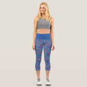 Abstraktes Farbmuster Capri Leggings (Vorderseite)