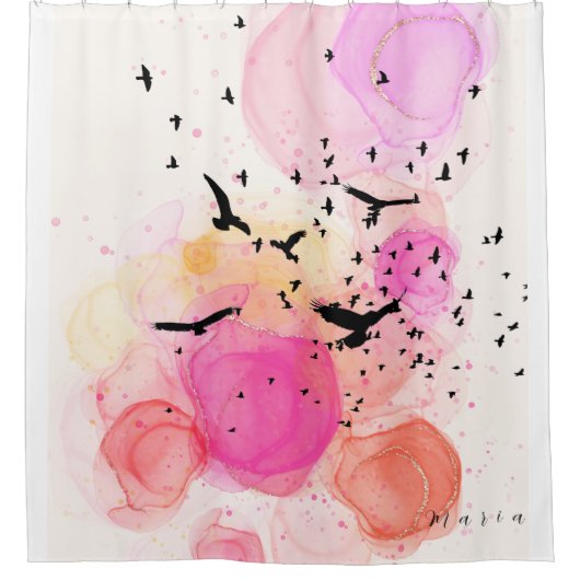 Abstraktes Farbmuster Duschvorhang (Vorderseite)