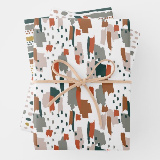 Abstraktes Farbmuster Geschenkpapier Set (Beispiel)